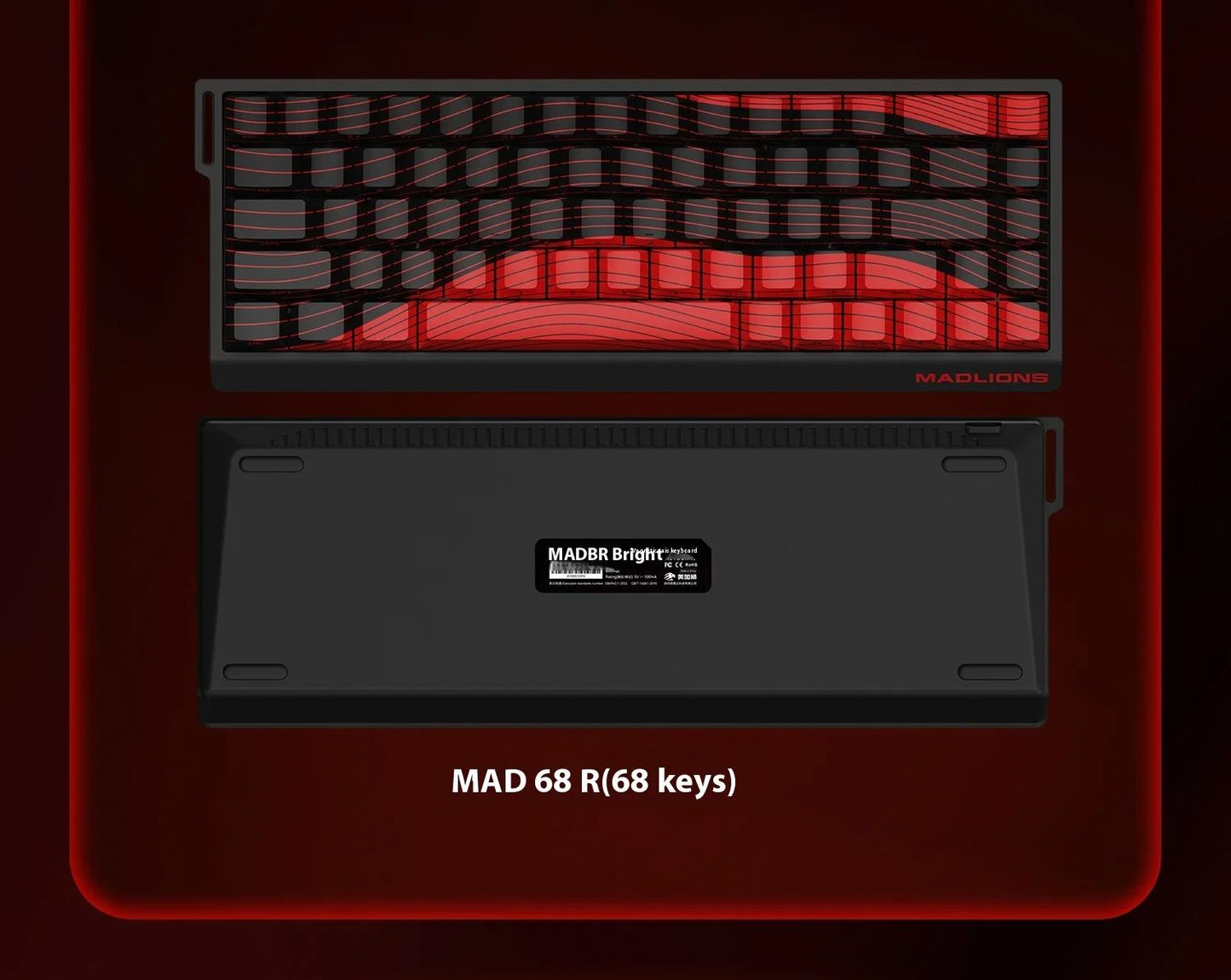 Teclado Mecânico Madlions Mad 60He com Switch Magnético MAD68 Teclado com Fio Mad60he Personalizado MAD68he Presentes para Gamers de Esports