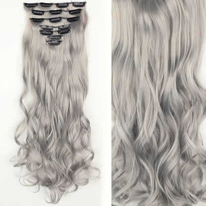 Cabelo Liso Comprido 16 Clipes 7 Pçs/Conjunto de Apliques de Cabelo Sintético Natural Loiro Preto Resistente ao Calor 2026