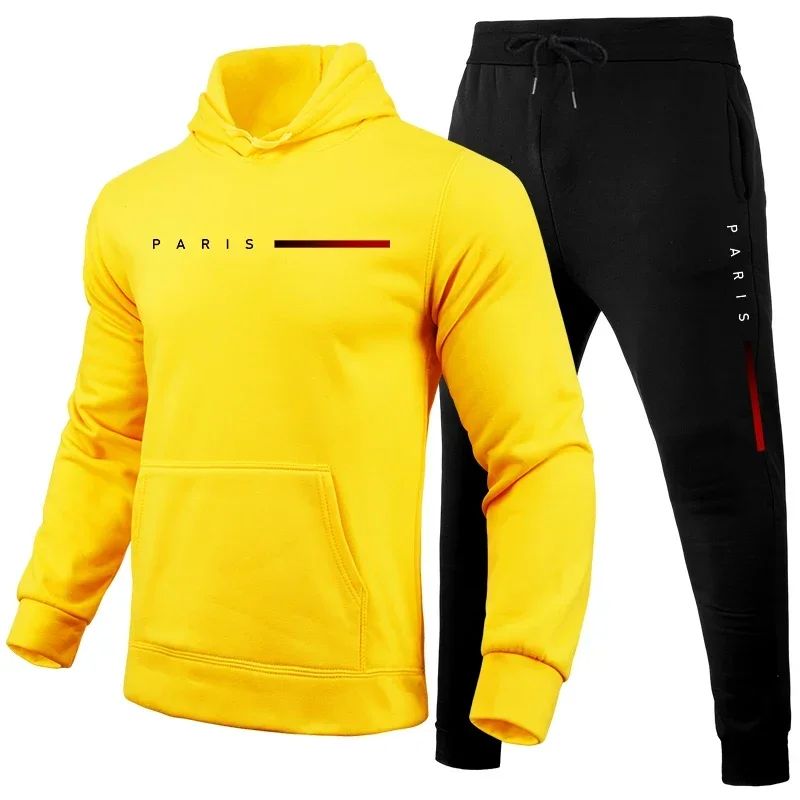 Hot Sale Men's Tracksuit Men Daily Comfortable Single Hooded Sportswear and Sweatpants Man Fashion Sports Suits Jogging Simple