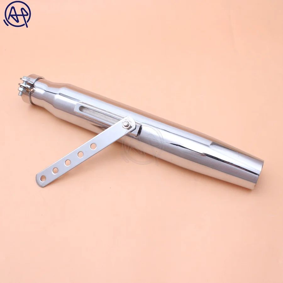 Universal Motorcycles Tapered Slip-On Exhaust Muffler Pipe Chrome/black for Harley Bobber Chopper Cafe Racer Racing