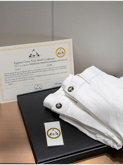 BC Elastic, comfortable and breathable summer men's versatile casual loose white shorts