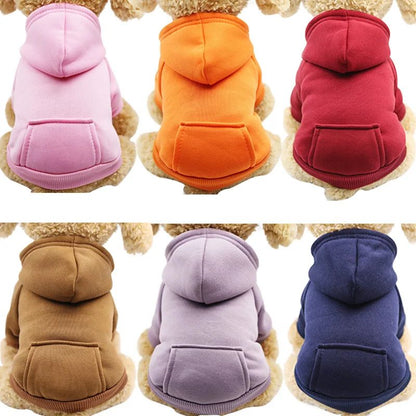 Moletons Sólidos para Cães Roupas para Pets Pequenos Casacos Jaquetas Moletom para Chihuahua Fantasia de Gato Roupinhas de Algodão para Pets