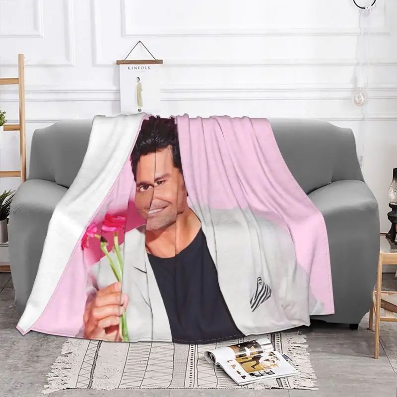 Chayanne Cantor Latino de Pop Porto-Riquenho Cobertor Ultra Macio de Lã Quente Cobertores de Flanela para Cama Carro Sofá Colchas