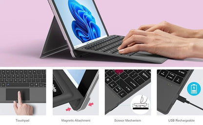 Wireless Bluetooth Keyboard For Microsoft Surface Pro 3 4 5 6 7 7+,Detachable Slim Type Cover Keyboard Trackpad For Surface Pro