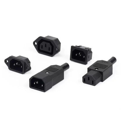 IEC 320 C13 C14 AC Inlet Power Plug Socket 250V 10A Fuse Red Lamp Rocker Switch Rewirable 3Pin Electrical Male Female Connector