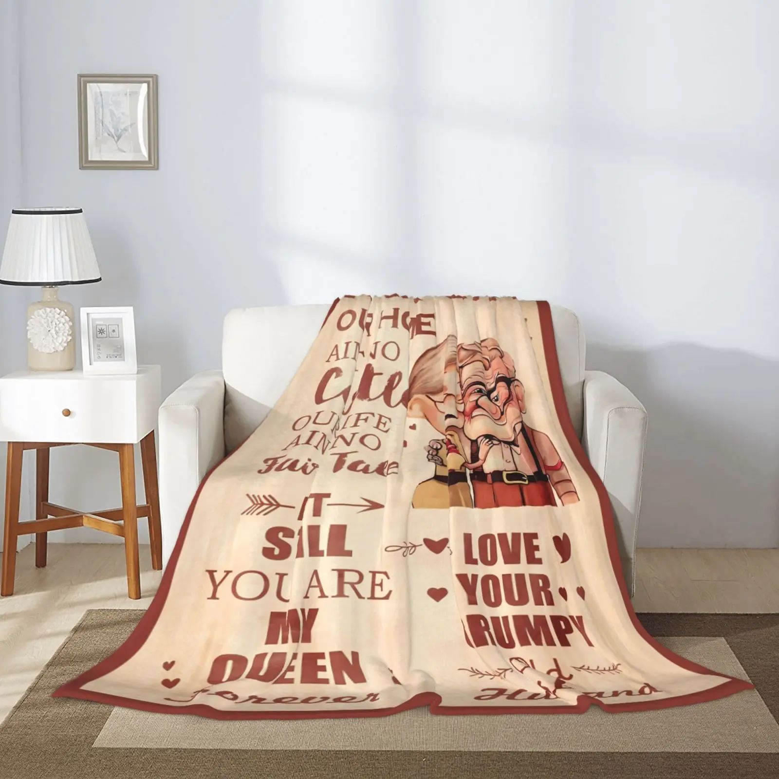 [SummerVibes] CLASSIC Wife Blanket Gifts for Wife on Mothers Day To My Wife Soft Throw Blanket Christmas Birthday Present for Wife From Husband Romantic Gifts for Her,All-Season Universal Blanket