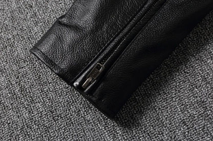 2025 New Leather Jacket Top Layer 100% Cowhide Leather Clothes Men's Stand Collar Motorcycle Clothes  Autumn Winter Plus Size