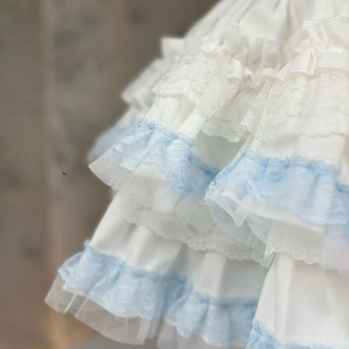 White Lace Ballerina Mini Skirt Puffy Half-length Short Skirts Sweet Cake Style New Arrival High Waist Flared Skirts