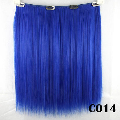 9 Cores Cabelo Sintético Liso Clip de Extensão de Cabelo Vermelho Rosa Branco Peruca Cosplay Cabelo Arco-Íris Natural