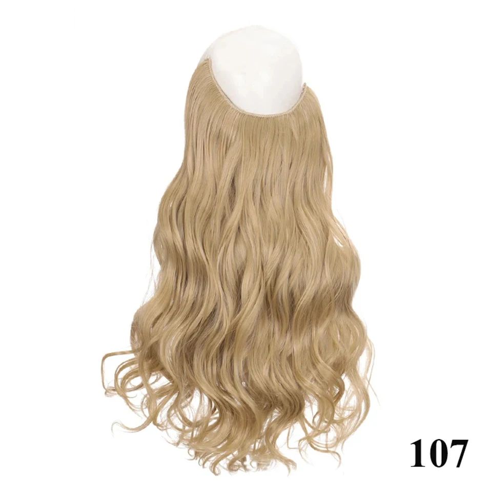 Extensão de cabelo com fio invisível (40cm 50cm 60cm) cabelo liso cabelo encaracolado uso diário adequado para todas as mulheres