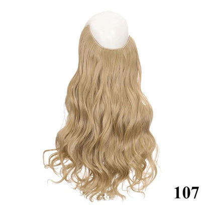Extensão de cabelo com fio invisível (40cm 50cm 60cm) cabelo liso cabelo encaracolado uso diário adequado para todas as mulheres