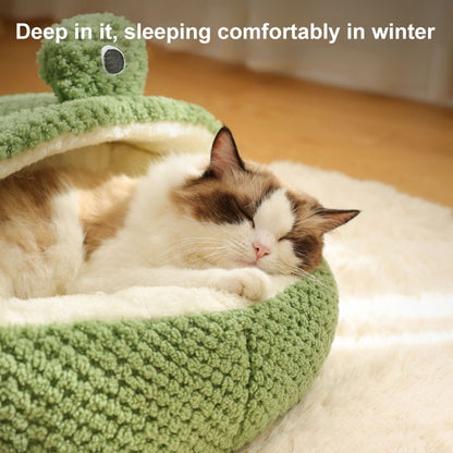 Nova Cama para Animais de Estimação Inverno Quente Toca para Cão Gato Vilinha Pelúcia Colchão para Pets Pequeno Formato Sapo Semi-Fechada Casa para Gatinhos Filhotes Suprimentos para Animais de Estimação