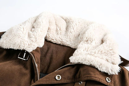 ?Mirrordust?Winter Jackets Men Thicken Warm Coat Vintage Loose Padded Jackets Big Pocket Fur Collar Jackets Outwear Unisex