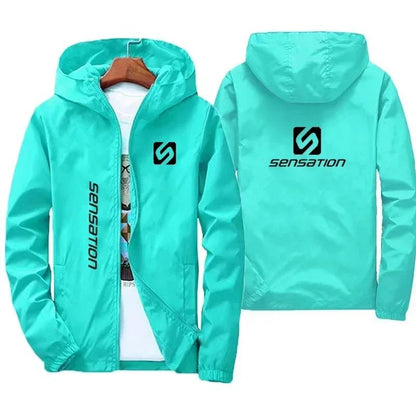 New men's daily large-sized waterproof street jacket, sun-protective windbreaker, and autumn hooded mountain bike jacket