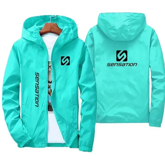 New men's daily large-sized waterproof street jacket, sun-protective windbreaker, and autumn hooded mountain bike jacket