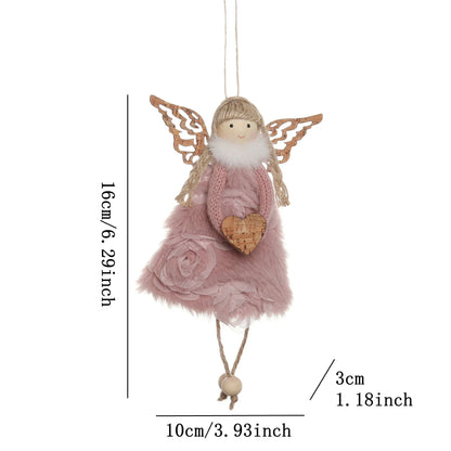 Christmas plush antlers angel girl pendant Christmas tree pendant creative doll pendant gift