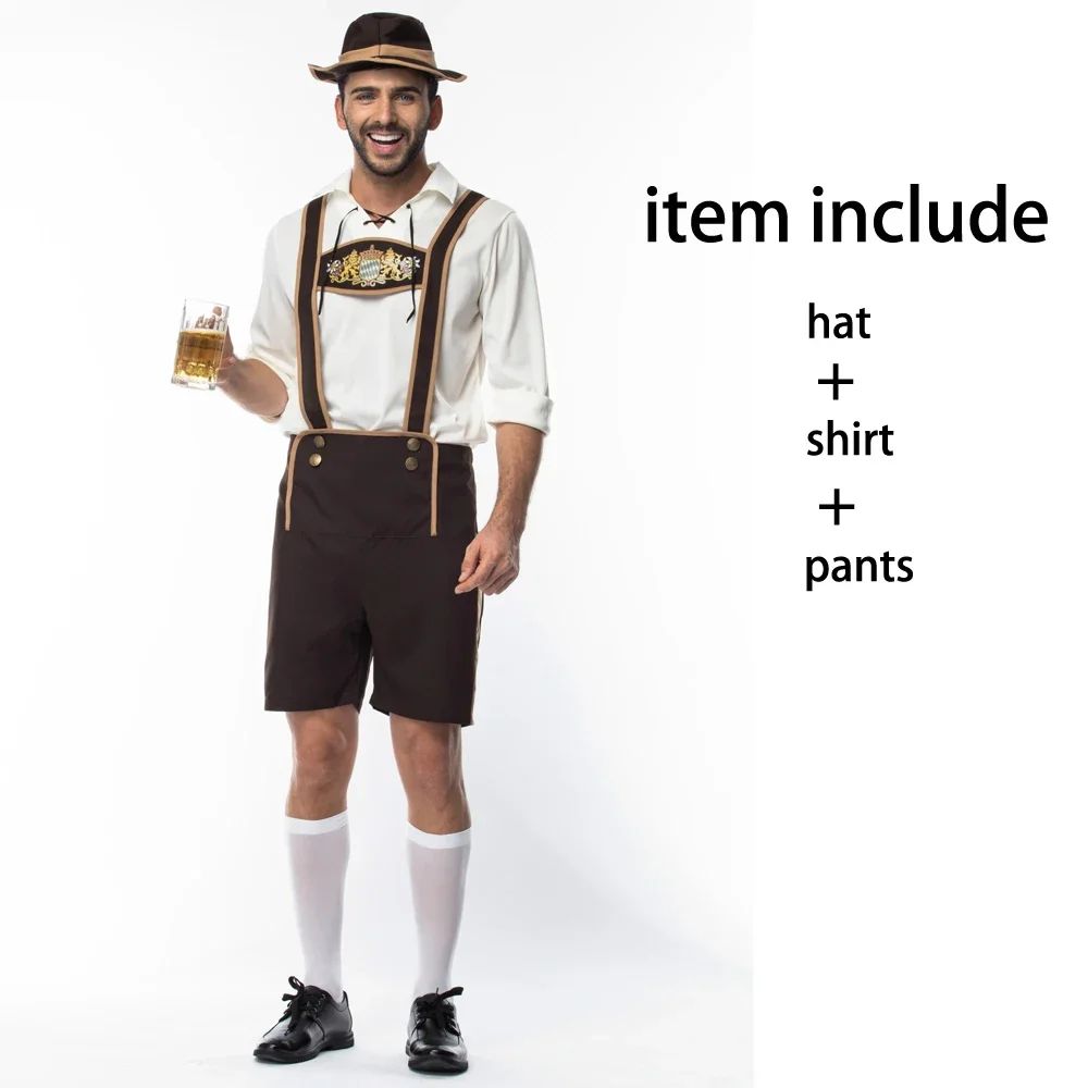 Women Adult Bavaria Oktoberfest Dress Waitress Maid Dress Man Dirndl Lederhosen Beer Carnival Party Outfit Fancy Dress