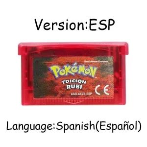 Jogo GBA Série Pokémon Cartucho de Videogame 32 Bits Cartão de Console Pokémon Emerald FireRed LeafGreen Ruby Sapphire Multi-idioma