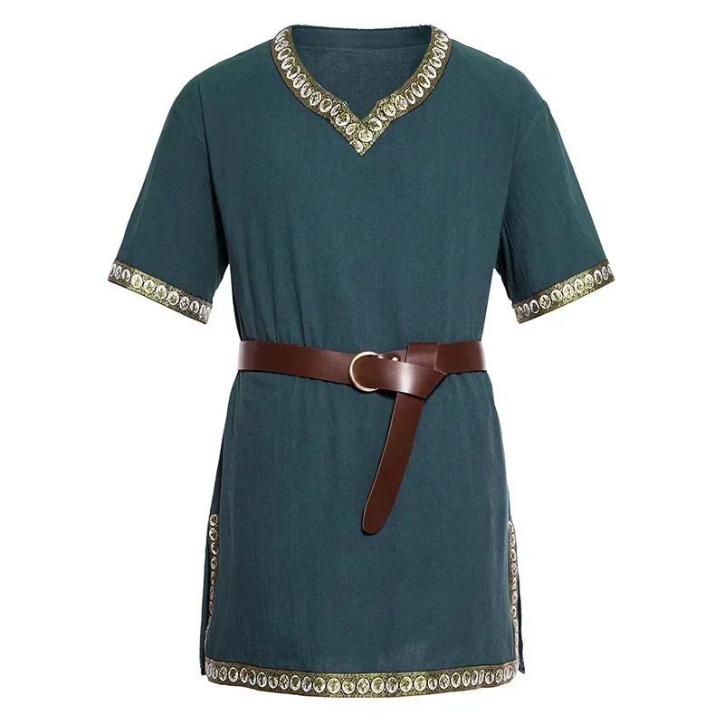 Knight Cosplay Medieval Costume Tunic Halloween Costumes for Men Adult Viking Pirate Disguise Fancy Clothing Carnival Shirts