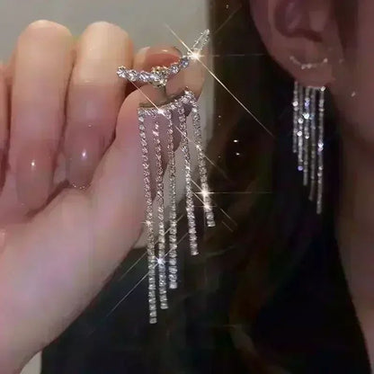 Nova Tendência de Moda Design Exclusivo Elegante e Requintado Brincos Retangulares de Zircônia Para Mulheres Joias Festa de Casamento Presentes Premium