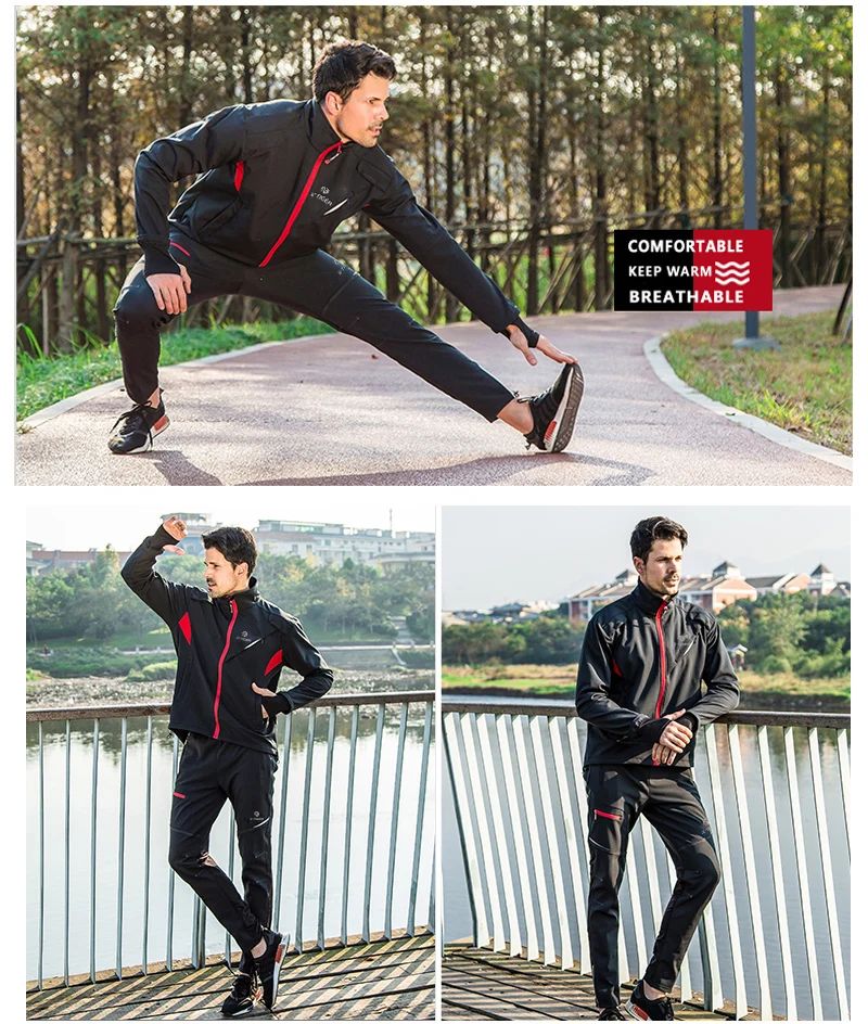 X-TIGER Winter Fleece Thermal Cycling Jacket Coat Windproof Bicycle Clothing Autumn Outdoors Sport Cycling Camping Hiking Jacket