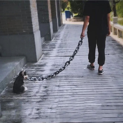 Corrente de Ferro de Simulação de Plástico Gigante para Cães Guias de Plástico Grosso para Cães Corda de Tração Divertida para Filhotes Grande Corrente de Ferro Acessórios para Cães de Estimação