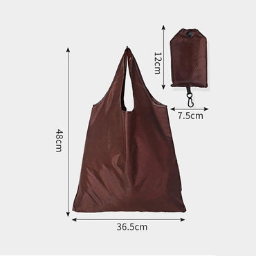 Portable Reusable Shopping Bag Oxford Washed Solid Color Grocery Purse Foldable Waterproof Ripstop Shoulder Handbag Supermarket