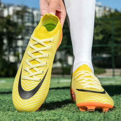 New Men Football Boots Cleats Long Spikes Outdoor Sport Soccer Shoes Adult Training Boys Non Slip Breathable Match Comfortable
