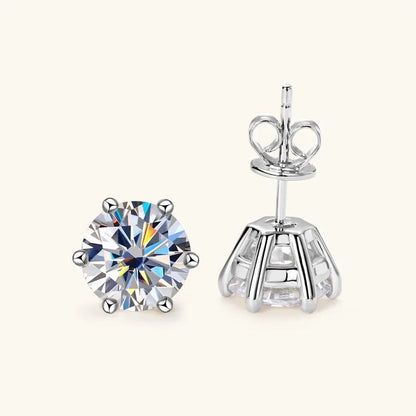 Brinco de Moissanite Real 0.5-2ct de Diamante em Prata 925 Banhado a Ouro Amarelo Brinco de Casamento Feminino Joia de Luxo com GRA