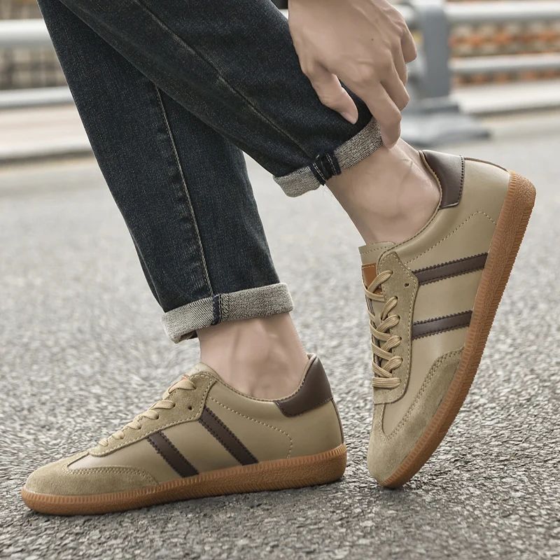 All-match Male Skate Shoes Skateboard Footwea Genuine Leather Sneakers 2025 New Arrival Mens Tenis Masculino Leisure Walk Flats