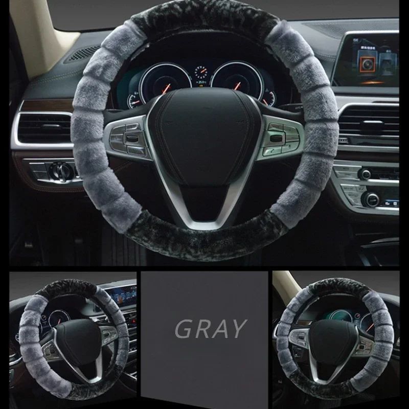Capa De Volante De Carro De Pelúcia Super Macia De Inverno, Costura Criativa, Universal, Quente, De Pele Sintética No Volante
