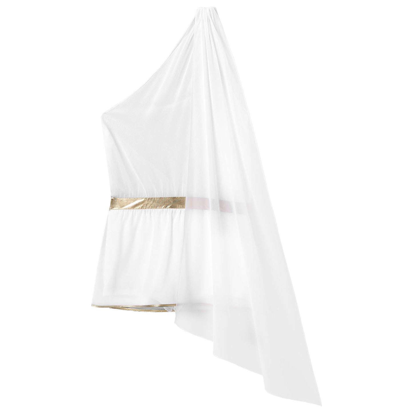 Greek God Costume White Men Mr Toga Cosplay Costumes One Shoulder with Slit Skirts Tunic Jumpsuit Nightclub Carnival Dress Up