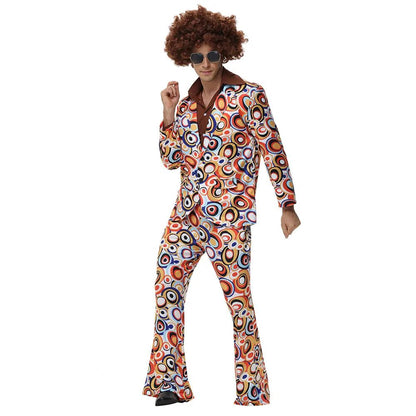 Men Women Retro 70s 80s Hippie Costume Disco Rock Hip-Hop for Cosplay Couples Purim Halloween Party Fantasia Dress Up
