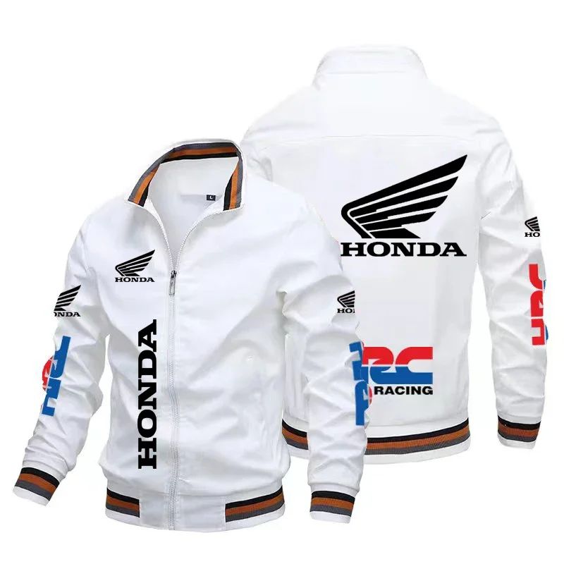 Honda Motorcycle Jacket For Men Honda Red Wing and HRC Logo Biker Jacket Windbreaker Men Sportswear Slim Racing Team Jacket Male