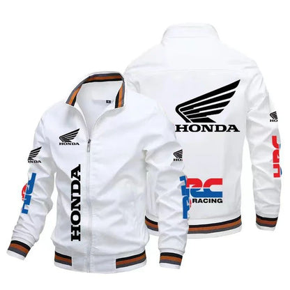 Honda Motorcycle Jacket For Men Honda Red Wing and HRC Logo Biker Jacket Windbreaker Men Sportswear Slim Racing Team Jacket Male