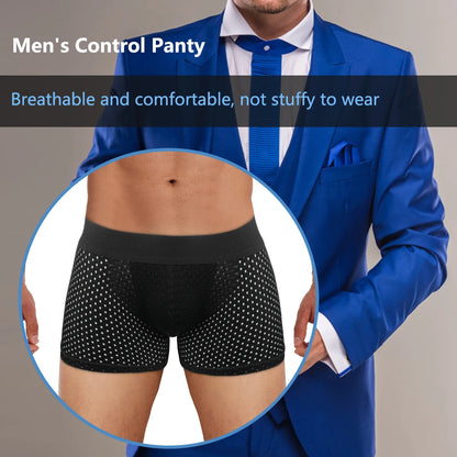 Men Hip Lift Body Shaper Sponge Fake Butt Padded Boxer Briefs Hollow out Breathable Slimming Underwear Body Shaping Enhancement