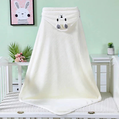 Cartoon Animal Baby Hooded Bath Towels Toddler Bathrobe Warm Sleeping Swaddle Wrap for Boys Girls Newborn Soft Towel Blanket