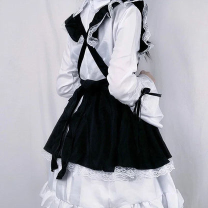 Women Maid Outfit Lolita Cosplay Cute Sexy Erotic Kawaii Cafe Costume Black White Men Uniform Apron Dress Cute Bow Mucama 2026