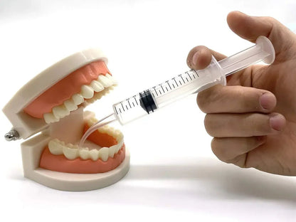 5 Seringas Odontológicas Descartáveis 12cc/ml com Ponta Curva para Irrigação Oral