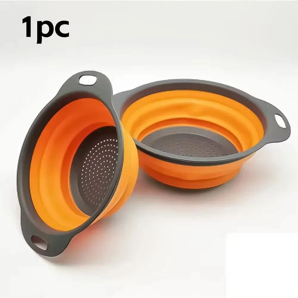 Cesto de Drenagem Dobrável de Silicone Cesto de Lavar Frutas e Vegetais Coador Dobrável Escorredor Dobrável Ferramenta de Armazenamento de Cozinha