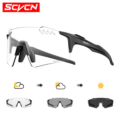 SCVCN Outdoor Photochromic Sunglasses Sports Bike Cycling Glasses Man MTB Climbing Glasses Eyewear Women Driving Bicycle Goggles