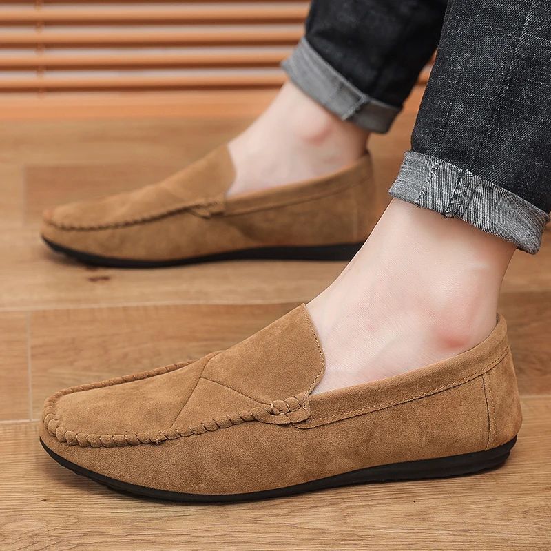 Fashion Suede Men Casual Shoes Male Lazy Shoes Breathable Comfort Slip-on Mens Driving Shoes Luxury Brand Loafers Moccasins