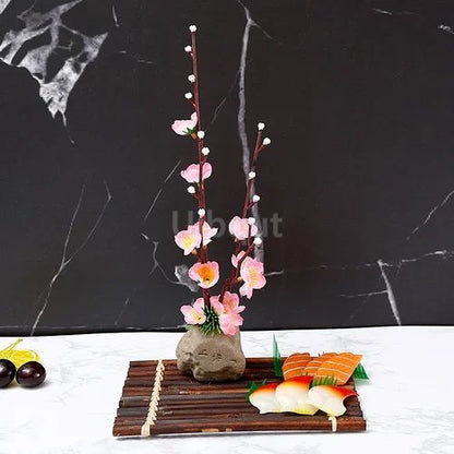 Bandeja de prato para frutos do mar, Barco de Sushi, Plantas de Flores Decorativas, Concepção Artística, Pequeno Ornamento Decorativo, Flor de Pêssego Criativa