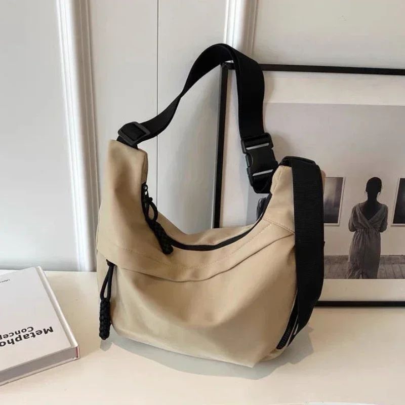 Fashion High Capacity Solid Color Single Shoulder Totes Bag Nylon Hobos Crossbody Bags Solid Casual Zipper Women's Bags