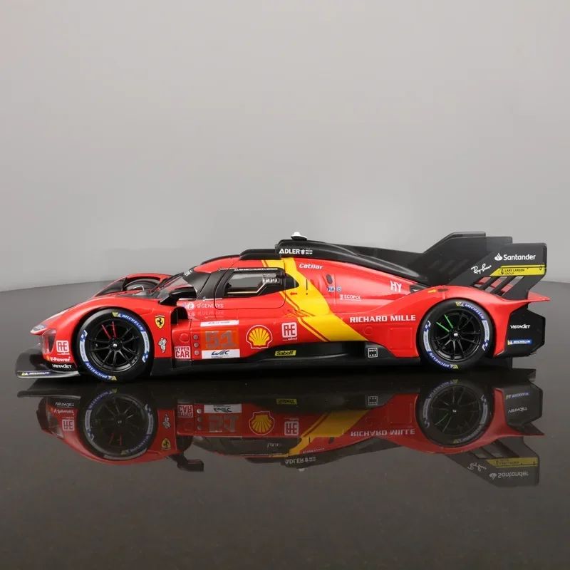 Em Estoque Novo Bburago 1:43 24h Le Mans Ferrari 499p 2024 #50 Carro de Corrida Liga Miniatura Diecast Modelo Brinquedo Embalagem de Presente