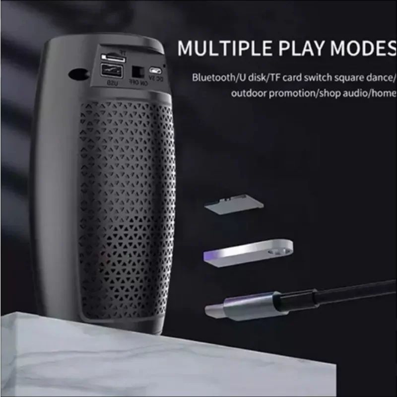 1202 TWS Choque Graves Potentes Alto-Falante Bluetooth Sem Fio Portátil para Ambientes Externos Alto-Falante Pequeno Doméstico Subwoofer de Alto Volume