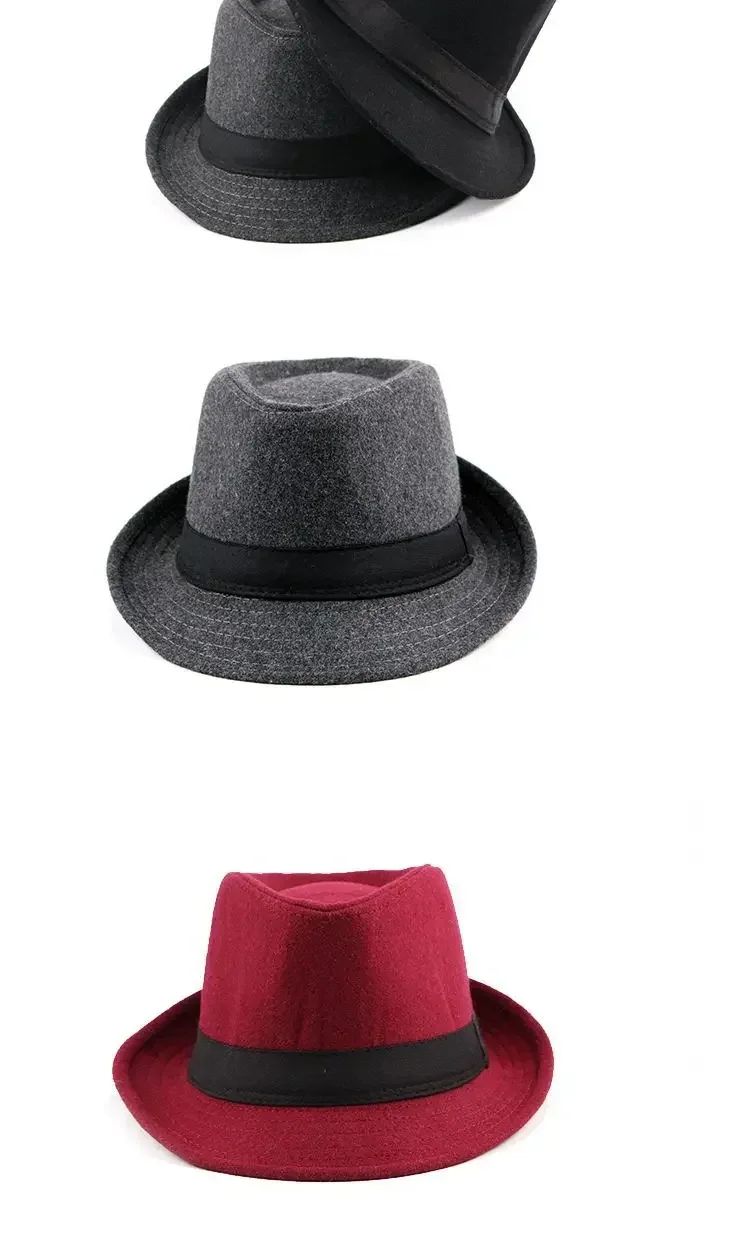 2025 Summer Unisex Classic Gatsby Style Straw Fedora Bucket Top Bowler Hats for Elegant Wedding Party Church Stage Black