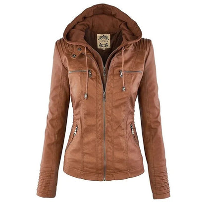Faux Leather Jacket Women 2025 Basic Jacket Coat Female Winter Motorcycle Jacket PU Leather Zipper Hoodies Outerwear chaqueta