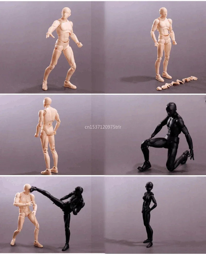 15cm Boneco Colecionável Multiarticulado SHFiguarts BODY KUN / BODY CHAN Versão Cores Cinza/Laranja Figura de Ação em PVC Brinquedos Modelo Colecionáveis