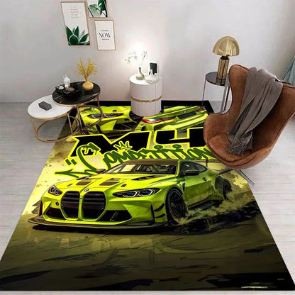 Miata Supra Car E36 Super Car Carpet for Living Room Decor Bedroom Soft Rugs Doormat Child Play Area Rug Nonslip Mat Kid Gift